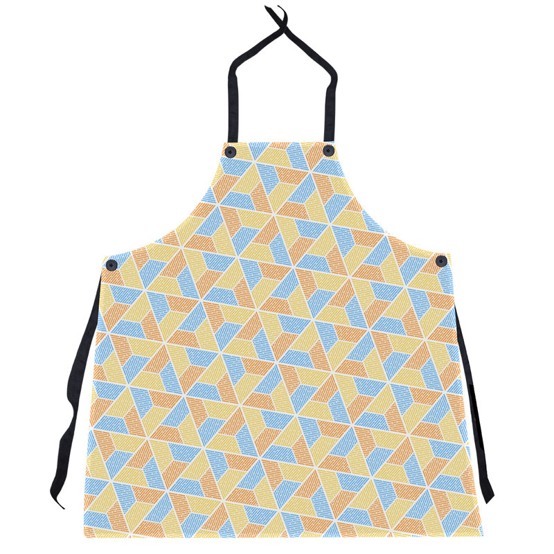 Bib Apron, Yellow Blue/Orange