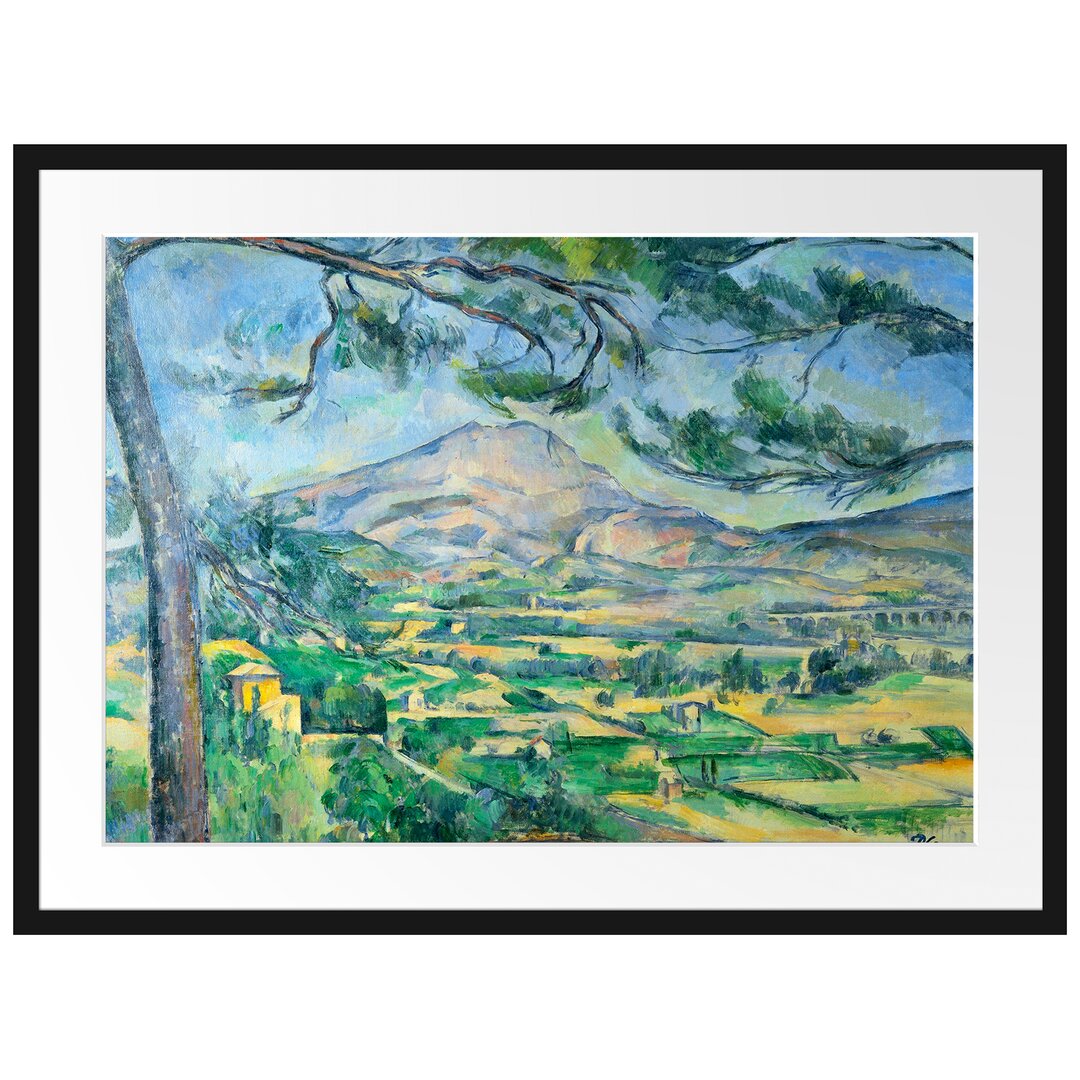 Gerahmter Kunstdruck Mont Sainte-Victoireca von Paul Cezanne