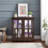 Exquisite Retro Display Cabinet with Adjustable Shelves and Lattice Doors