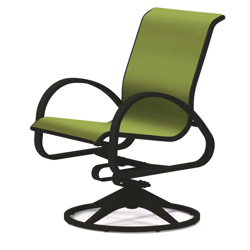 Fauteuil de patio pivotant Hiraku, Lime 38D Sunbrella®, Graphite texturé
