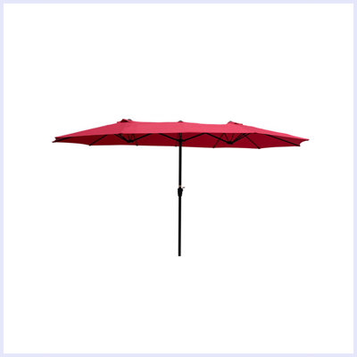 Parasol moderne à double face 15 pi x 9 pi avec manivelle et évents