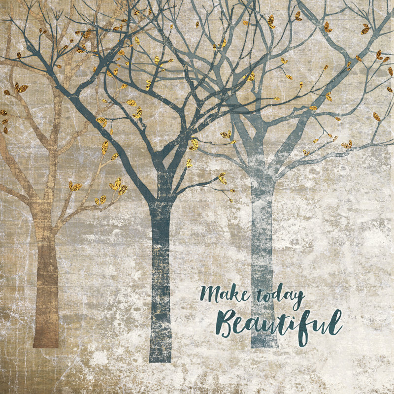 Teal Trees Beautiful - Wrapped Canvas Print, 30cm H x 30cm W x 3.8cm D