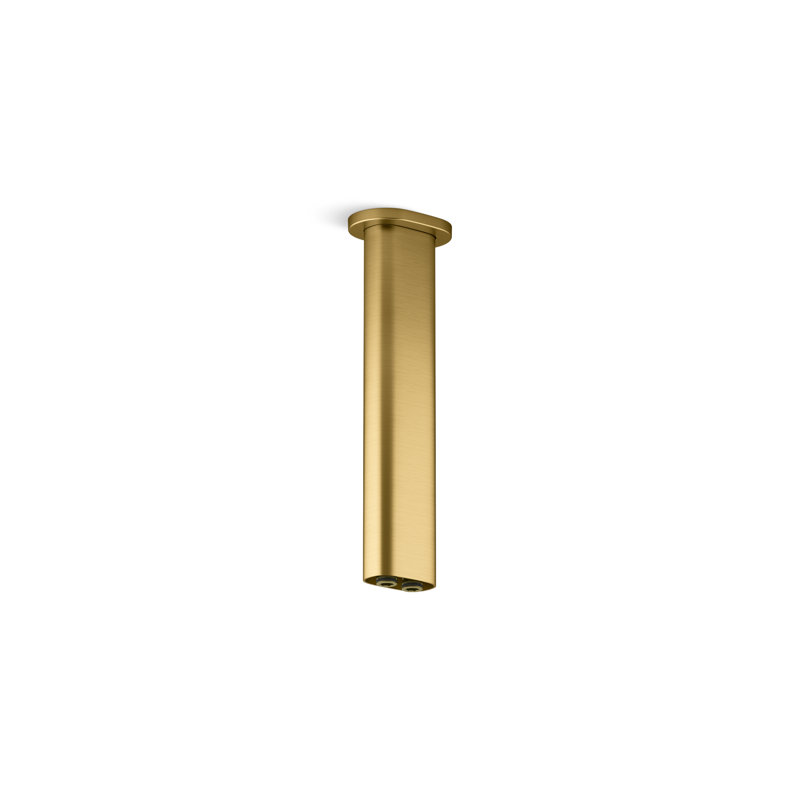 Statement 10 in. Ceiling-Mount Two-Function Rainhead Arm And Flange, Vibrant Brushed Moderne Brass