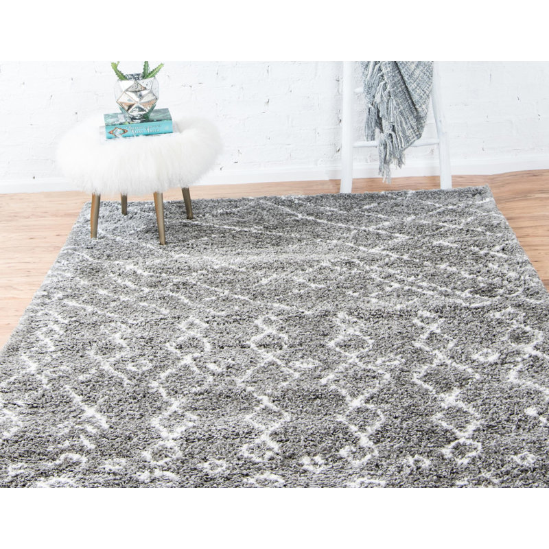 Paquette Geometric Shag Area Rug, Rectangle 122 x 183cm