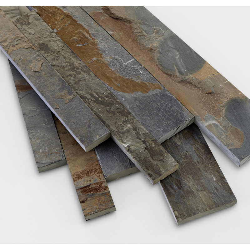 Lignes linéaires 6 po x 12 po Carrelage mural en quartzite, Coucher de soleil