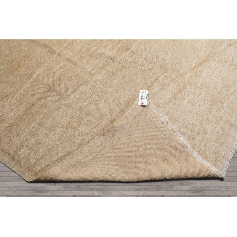 Tapis beige en laine noué à la main 10 x 14