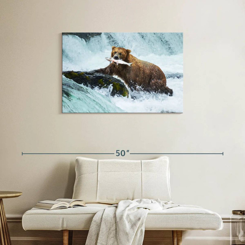 Simple Bear Fishing, 24" H x 36" W
