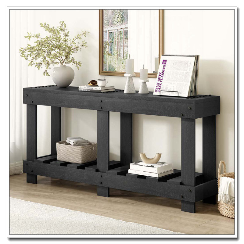 62.9" Vintage Entryway Table, Black