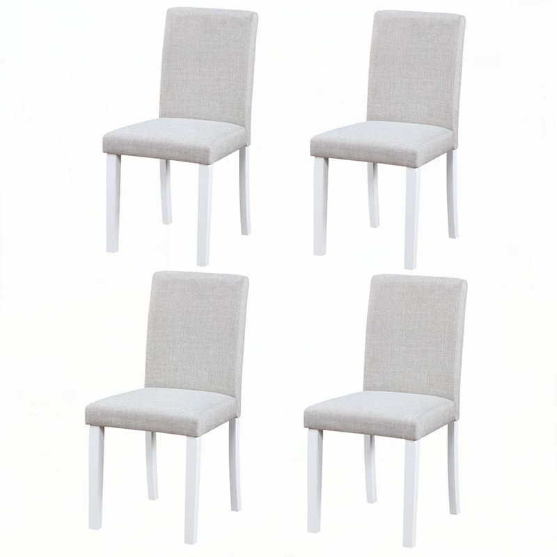 Chaises de cuisine avec siège rembourré, chaise d'appoint pour la salle à manger, Blanc