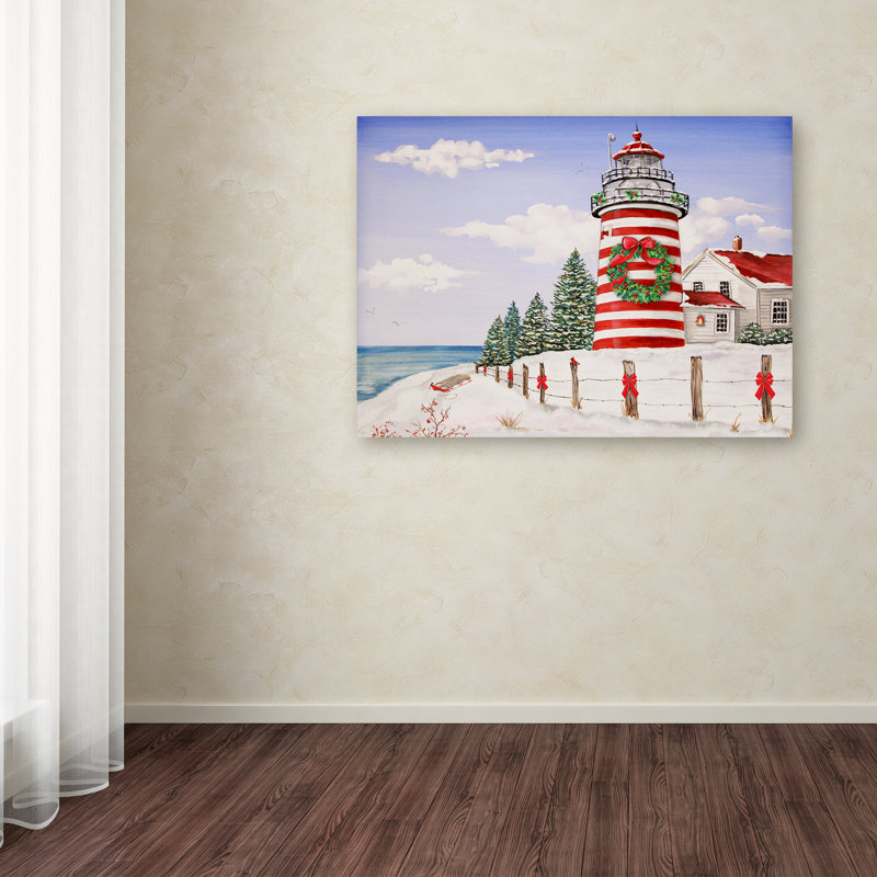 « christmas phare », reproduction d’impression sur toile tendue, H 24 po x l 32 po