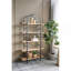 Étagère de rangement ouverte à 5 niveaux de 35,6 po x 13,6 po x 70,9 po avec structure en bois et fer, bibliothèque moderne / industrielle