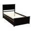 Lit plateforme simple avec 2 tiroirs coulissants - Structure en bois massif, espresso-672557989