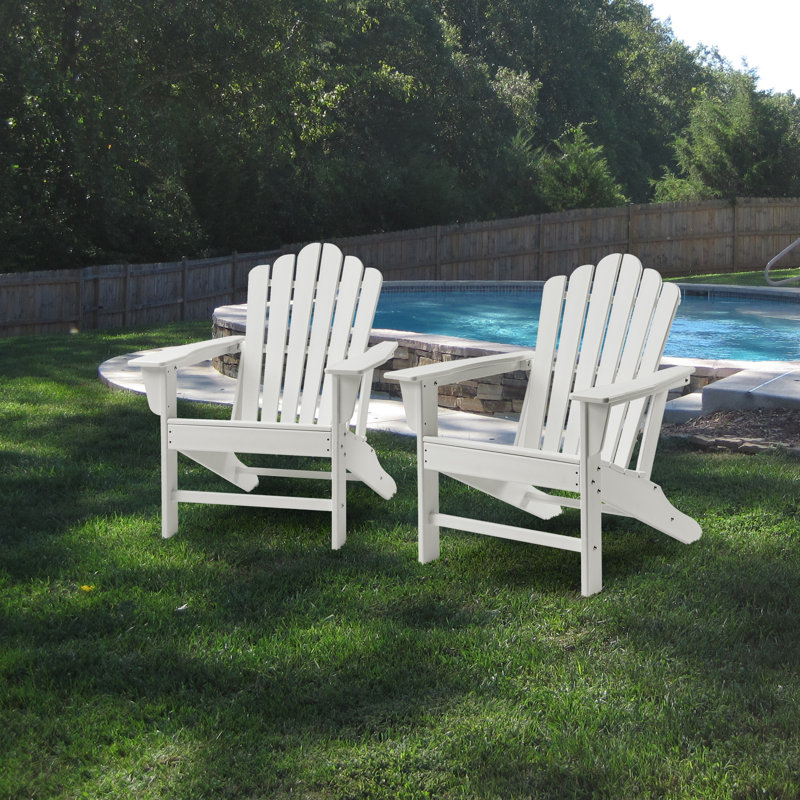 Chaise Adirondack en plastique Byrge, Blanc