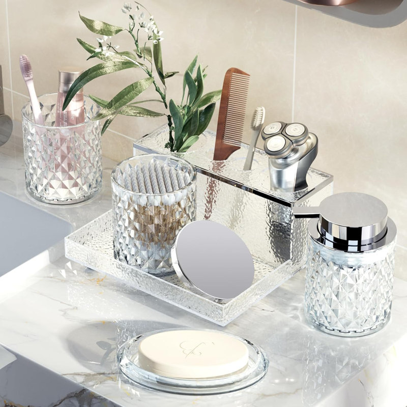 Glass Bathroom Accessory Set
