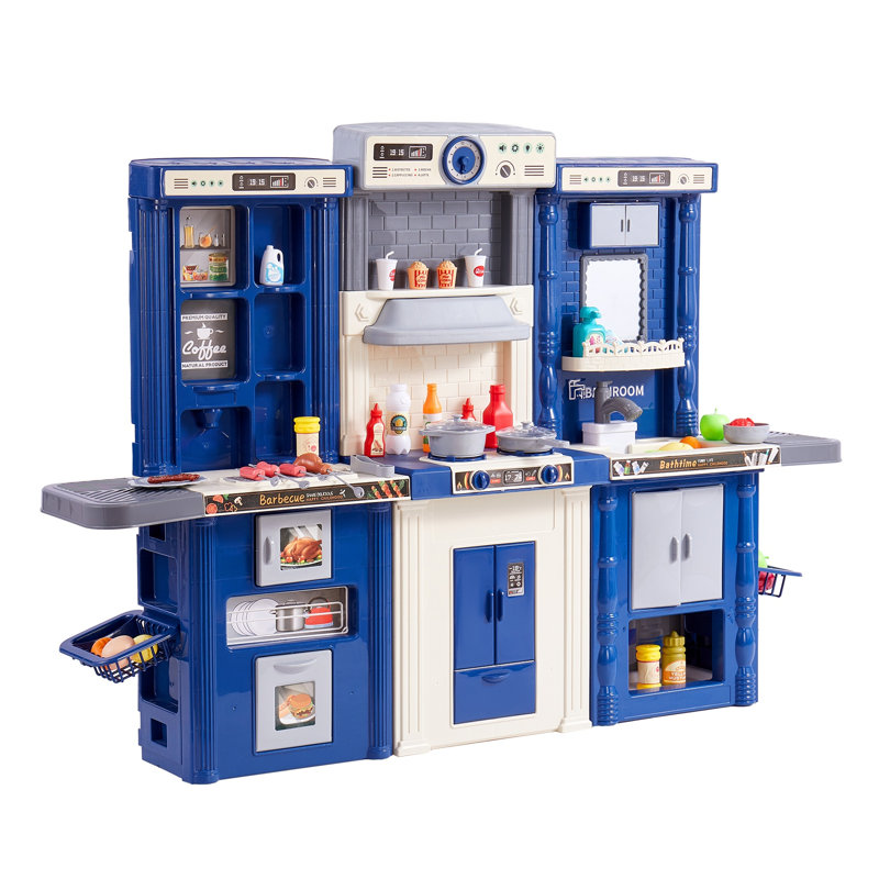 Grand ensemble de cuisine pour tout-petits 3-en-1 avec lumières et sons - 74 pièces pour enfants