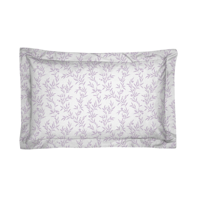 100% Cotton Plain Weave / Muslin Pillow Case, Floral, Purple/Pink