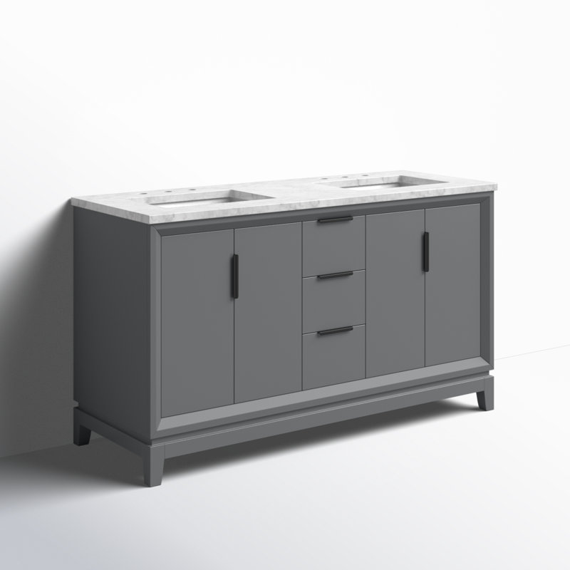 Alexann Marble Countertop Bath Vanity, Cashmere Gray, Standard