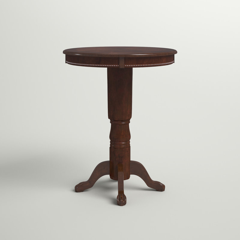Adelaida 30.25" L Round Solid Wood Table, Cappuccino