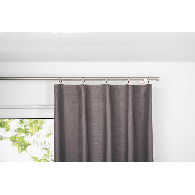 Save Tab Top Semi Sheer Curtain, Grey, 300 W x 135 D cm