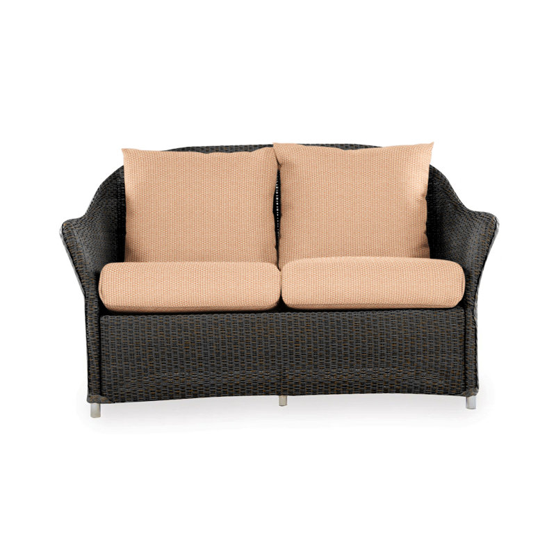 Weekend Retreat Outdoor 2 - Seat Loveseat, Canvas Black Sunbrella® Canvas, Mink