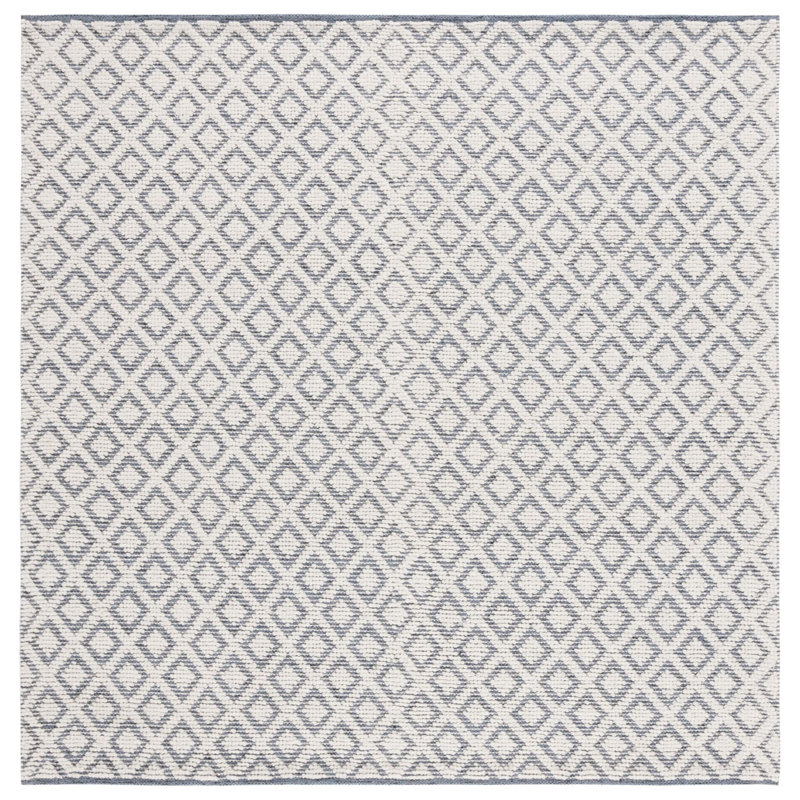 Vermont Hand Woven Wool Geometric Rug, Square 6'