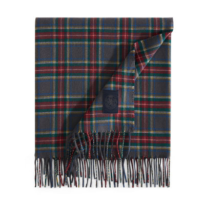 Tommy Hilfiger Spruce Tartan Grey Throw Blanket