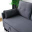 Canapé modulaire réversible en forme de L avec rangement intégré, revêtement en coton et lin de haute qualité, finition gris calme