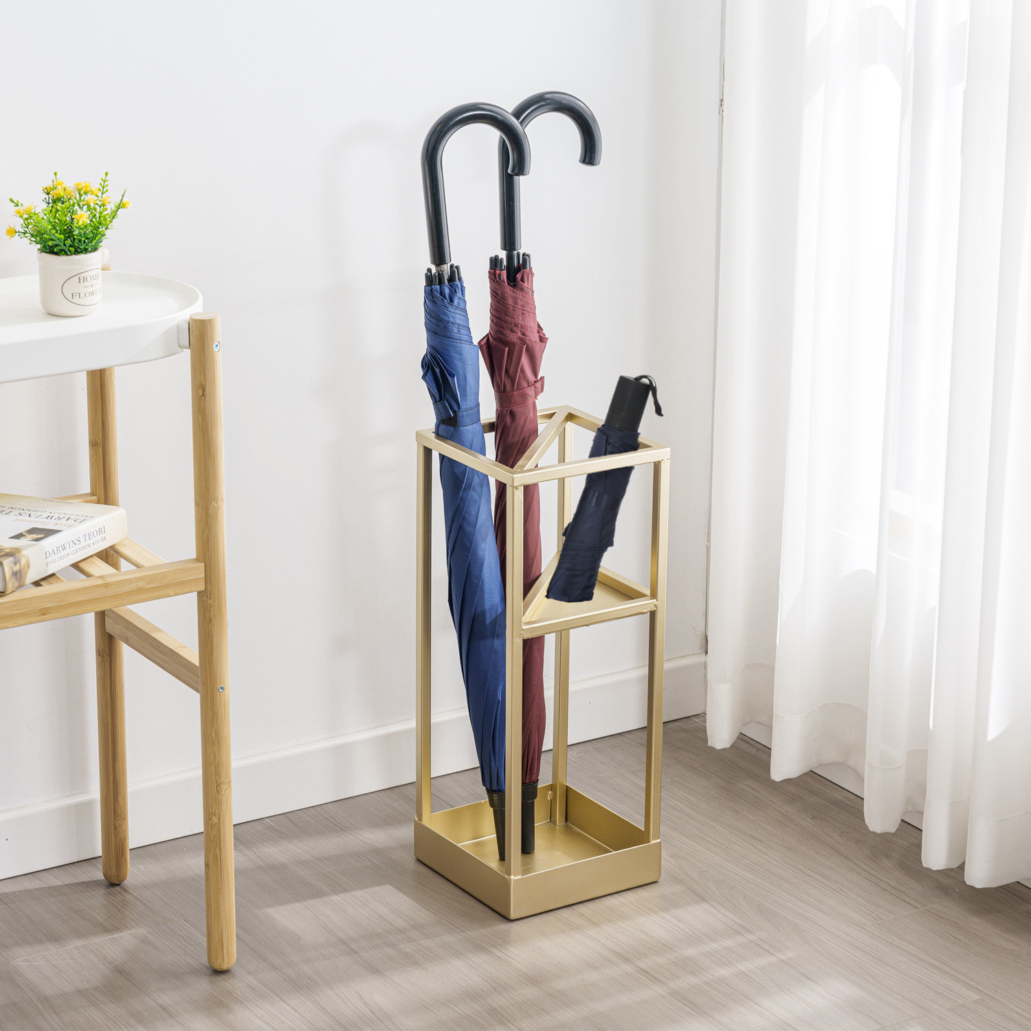 Mercer41 Clarena Freestanding Umbrella Stand in Gold & Reviews | Wayfair