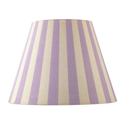 Oatmeal Linen Striped Coolie Shade With Cotton Inner By