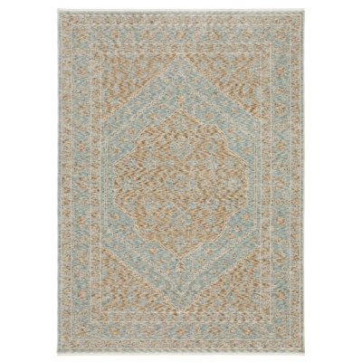 Tapis brun / bleu pâle Eidan Global Center Medallion