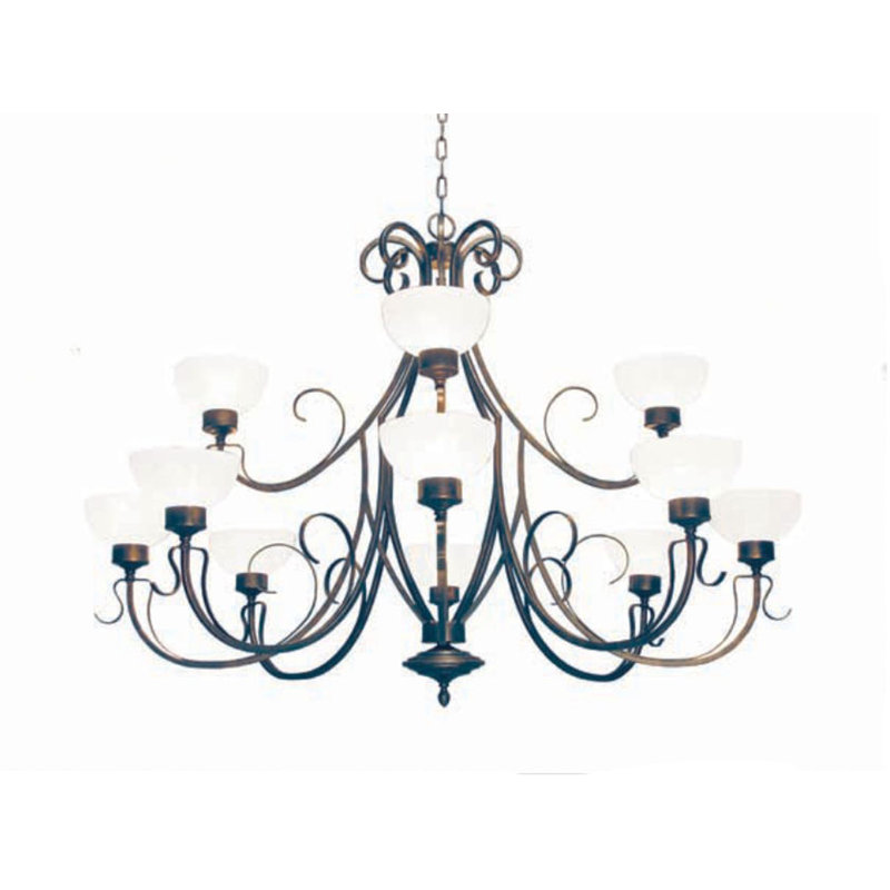 Mirasol 3 - Light Dimmable Tiered Chandelier, Gilded Tobacco