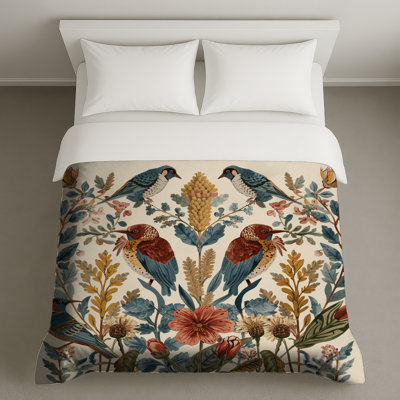Housses de couette oiseaux et fleurs sauvages