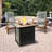Permelia Square Steel Propane Fire Pit Table with Hidden Fuel Tank