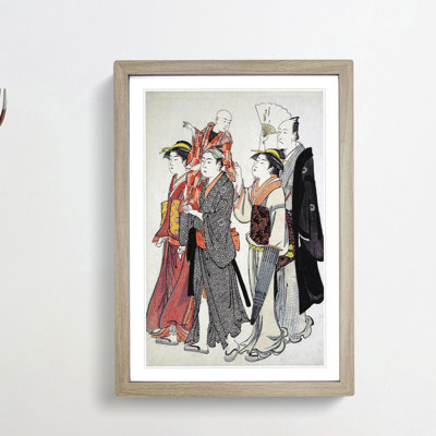 Ichikawa Danjuro V with Family by Torii Kiyonaga - Picture Frame Painting Print