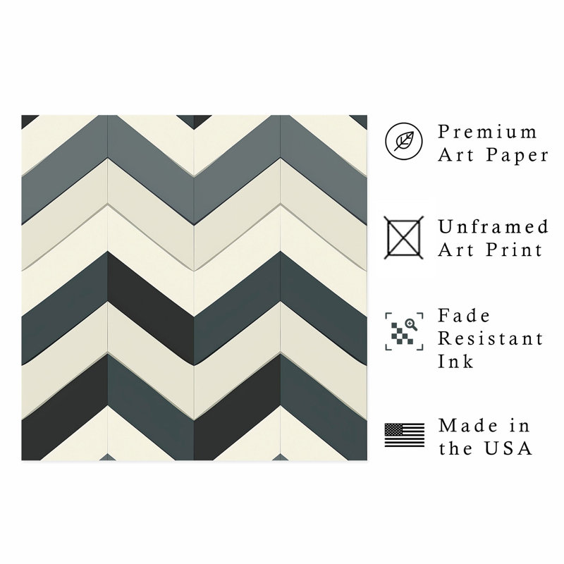 Abstract Chevron Pattern I Retro Unframed Art Print