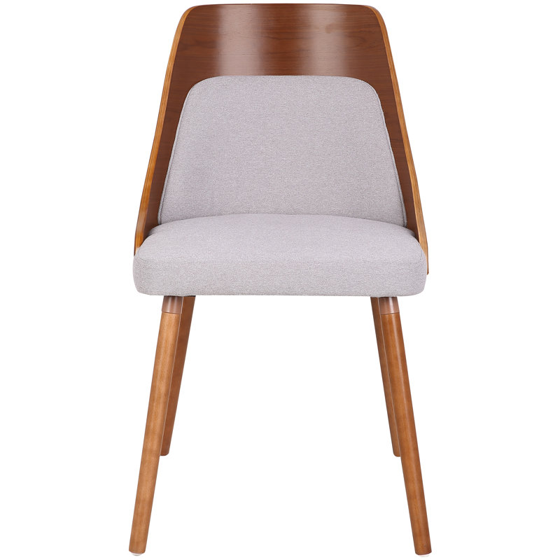 Chaise d'appoint rembourrée en bois massif Hassen, Gris