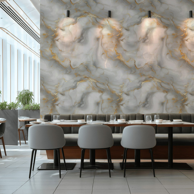 Gold Marble Peel And Stick Wallpaper Abstract Mural Luxe Wall Decor