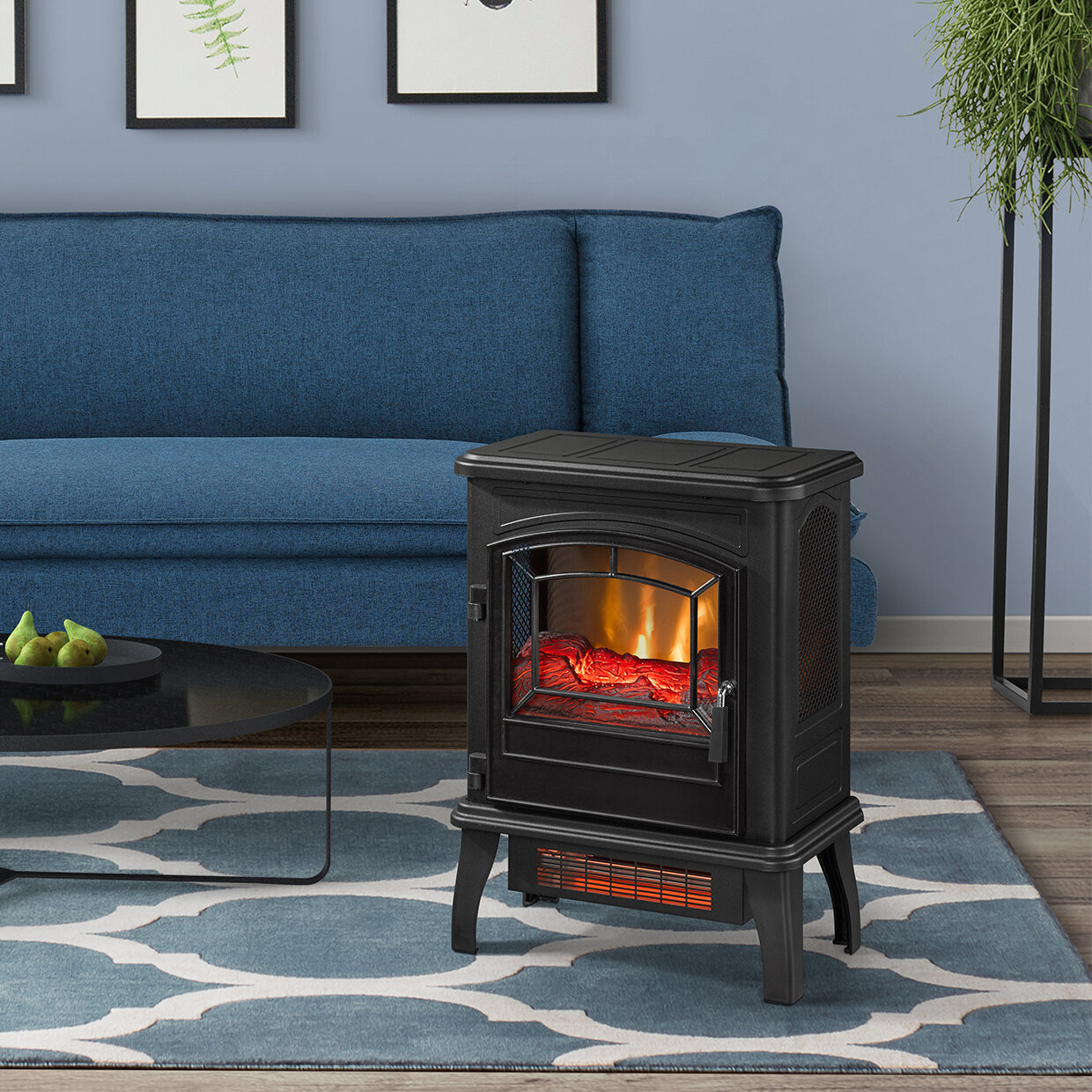 Skraut home Furniture With Electric Fireplace With 5 Levels Of Flame