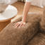 Velours doux en forme de U sans os de couleur chameau, éponge haute densité 32D, conception, fonction de glissement, fond ergonomique, repose-pieds mobile, support ferme avec tissu, glissade, repose-pieds pour le salon