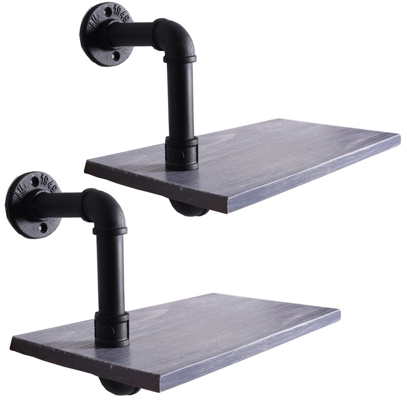 2 Piece Metal Industrial Pipe Shelves