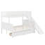 Lit simple superposé au dessus d'un lit double avec 2 tiroirs, glissoire, tablettes et échelle-646128167