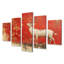 Zodiaque chinois, cerf blanc et rouge