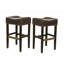 Tabouret de comptoir en faux cuir brun sans dossier