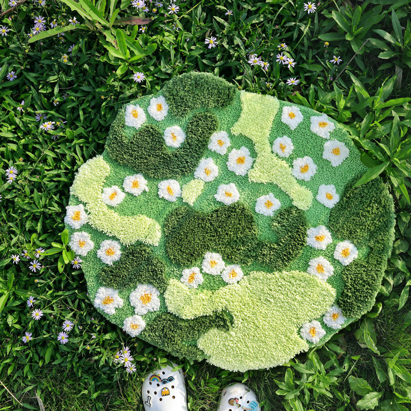 Tapis de salle de bain vert Moss