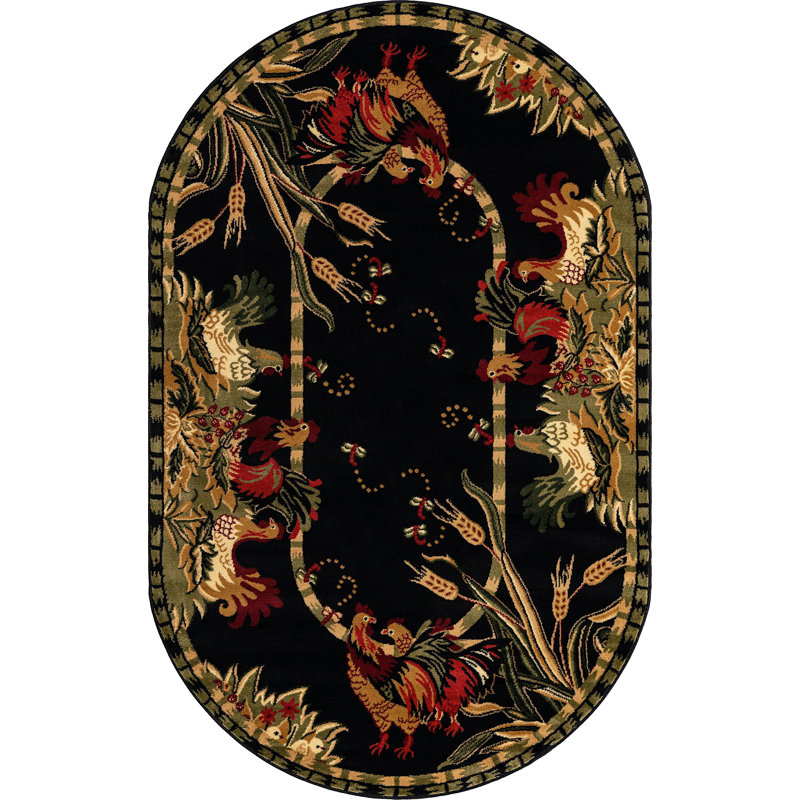 Tapis à motif animal Dar Dar, Ovale 5 pi x 8 pi