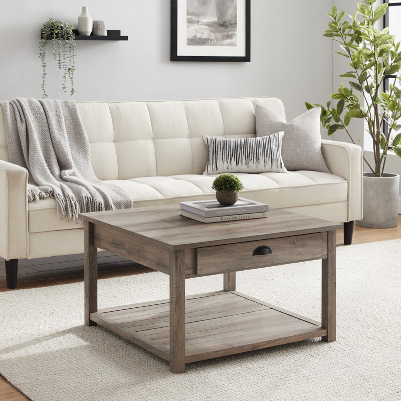 Cadhla 1-Drawer Coffee Table with Storage, Gray Wash