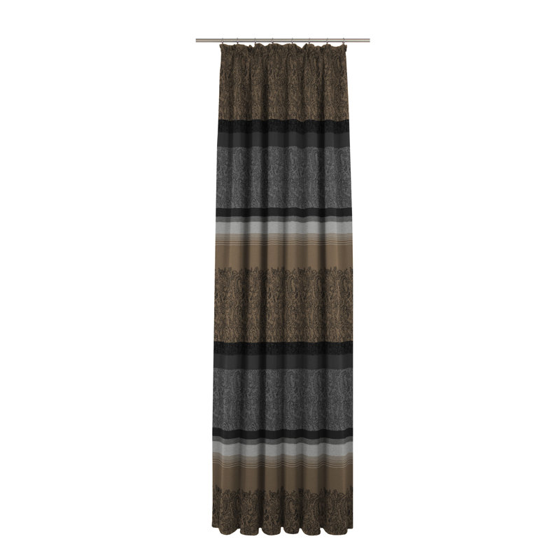 Rossett Room Darkening Curtain, Grey / Brown, 132cm Width x 225cm Drop