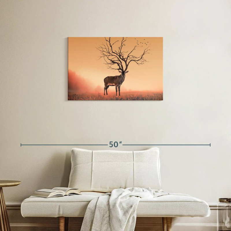 Cornes de cerf, H 20 po x l 30 po