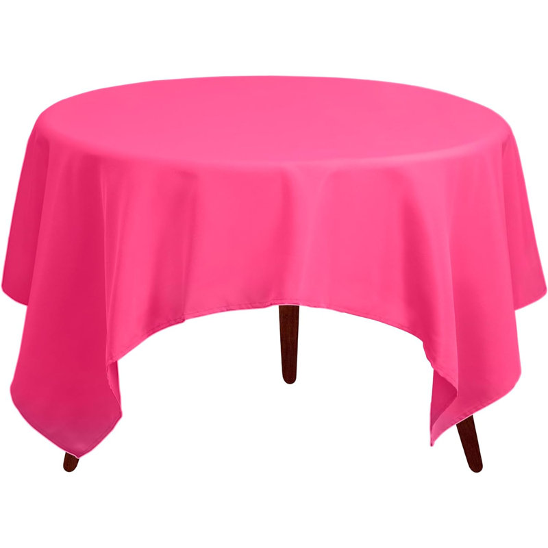 Amilliana Square No Pattern Polyester Tablecloth, 85" Square, Fuchsia
