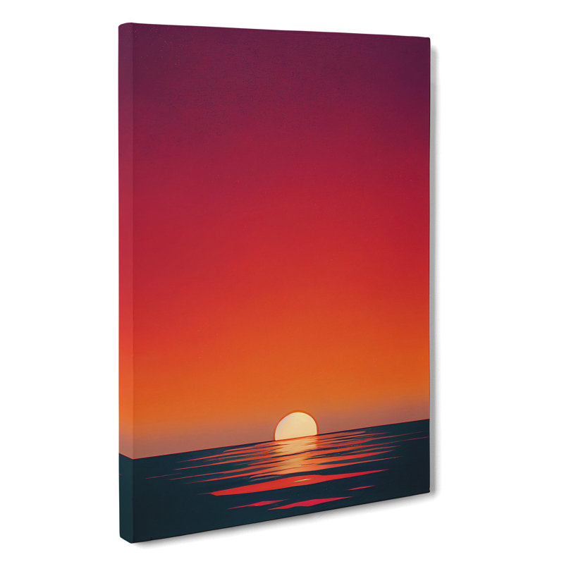 Superb Ocean Sunset - Wrapped Canvas Painting, 60cm H x 40cm W x 3cm D